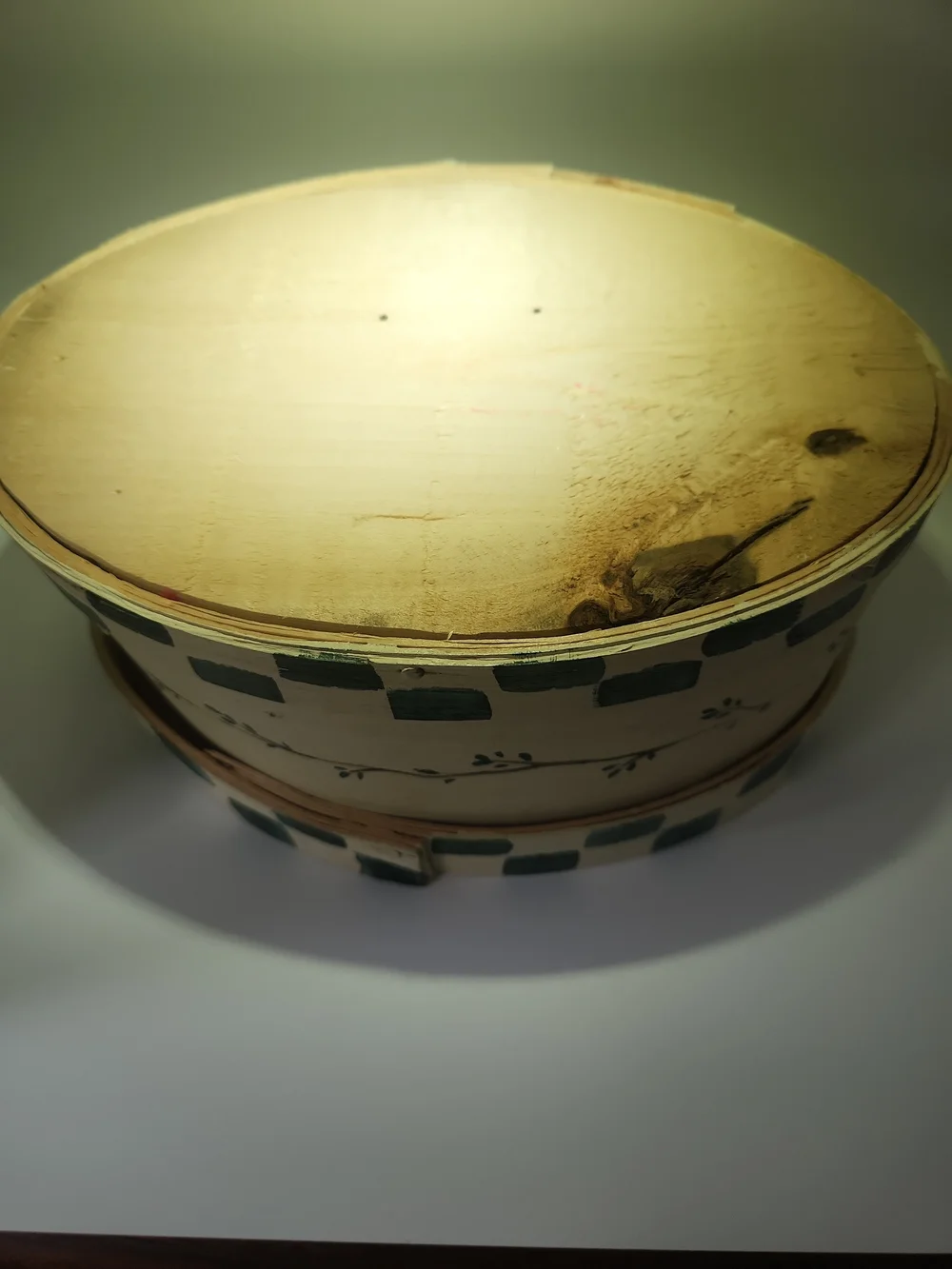 Sweet Home Hand-Painted Oval Trinket Box - Cream with Multicolor Houses9x5